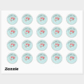 Pastel blauw naainaaimachine ronde sticker (Vel)