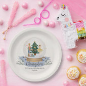 Pastel Blauw Notenkraker Kerstmis Verjaardagsfeest Papieren Bordje (Feest)