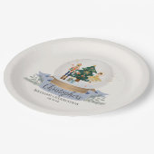 Pastel Blauw Notenkraker Kerstmis Verjaardagsfeest Papieren Bordje (Gekanteld)