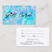 Pastel Blauw Opal Textuur Cadeaubon Visitekaartje (Voorkant / Achterkant)