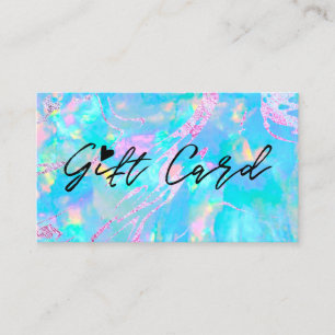 Pastel Blauw Opal Textuur Cadeaubon Visitekaartje