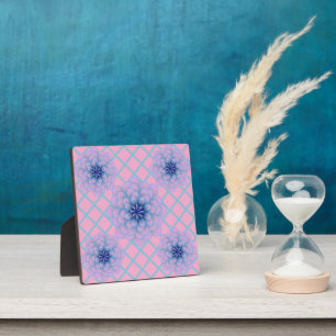 Pastel Blauw Paarse Bloem Motief Esthetische Naadl Fotoplaat