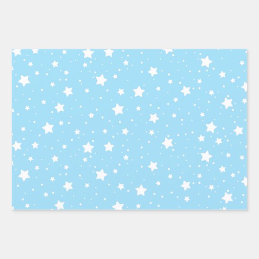Pastel blauw & Paarse kerst inpakpapier (Voorkant)