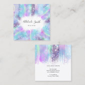 Pastel Blauw paarse verfstreken Vierkante Visitekaartje (Voorkant / Achterkant)