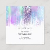 Pastel Blauw paarse verfstreken Vierkante Visitekaartje (Achterkant)