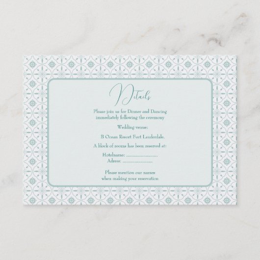 Pastel blauw patroon bruiloft behuizing kaart (Voorkant)