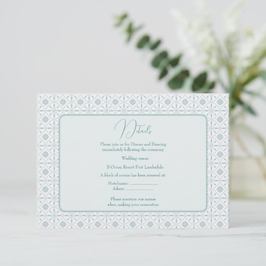 Pastel blauw patroon bruiloft behuizing kaart (Staand voorkant)