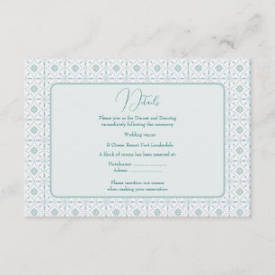 Pastel blauw patroon bruiloft behuizing kaart