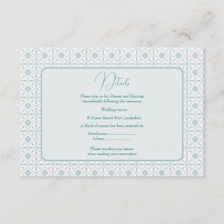 Pastel blauw patroon bruiloft behuizing kaart