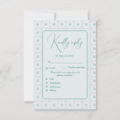 Pastel. blauw patroon bruiloft Responce Kaart (Voorkant)