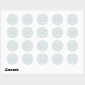 Pastel blauw patroon bruiloft ronde sticker (Vel)