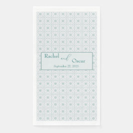 Pastel blauw patroon bruiloft servet