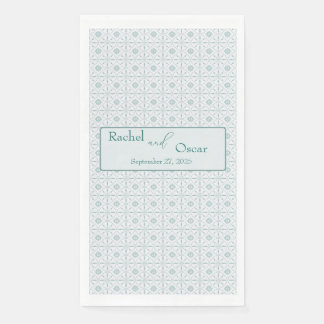 Pastel blauw patroon bruiloft servet