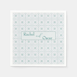 Pastel blauw patroon bruiloft servet