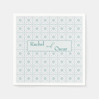 Pastel blauw patroon bruiloft servet