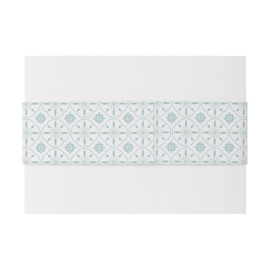 Pastel blauw patroon bruiloft uitnodigingen wikkel (Achterkant Voorbeeld)