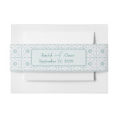 Pastel blauw patroon bruiloft uitnodigingen wikkel (Voorkant Voorbeeld)