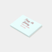 Pastel blauw rode gelukkige 16e verjaardag naam da post-it® notes (Schuin)