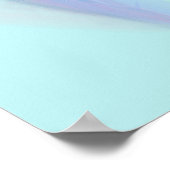 Pastel Blauw Roze Abstracte Vleugels met Veren Poster (Hoek)