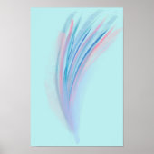 Pastel Blauw Roze Abstracte Vleugels met Veren Poster (Voorkant)