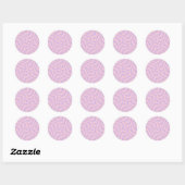 Pastel Blauw roze gekarkeerde cheques retro Ronde Sticker (Vel)