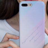Pastel Blauw Roze Kalligrafie Bijbel Quote Case-Mate iPhone Case