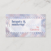 Pastel Blauw Roze Metallic Marmer Waves Art Patroo Visitekaartje (Voorkant)