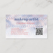 Pastel Blauw Roze Metallic Marmer Waves Art Patroo Visitekaartje (Achterkant)
