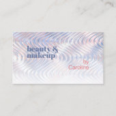 Pastel Blauw Roze Metallic Marmer Waves Art Patroo Visitekaartje (Voorkant)