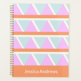 Pastel Blauw Roze Oranje Geometrische Kunst Aangep Planner