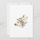 Pastel Blauw Roze Paarse Bloem Bruiloft Verloving Kaart (Achterkant)