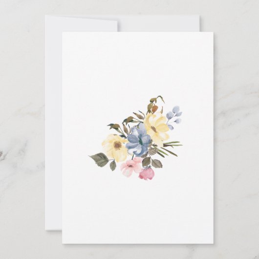 Pastel Blauw Roze Paarse Bloem Bruiloft Verloving Kaart (Achterkant)