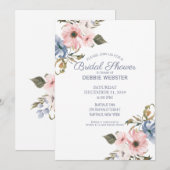 Pastel blauw roze Paarse bruiloft Vrijgezellenfees Kaart (Voorkant / Achterkant)