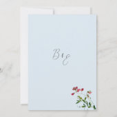 Pastel blauw roze rood groen bloemen Bruiloft Kaart (Achterkant)