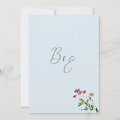 Pastel blauw roze rood groen bloemen Dank u Kaart (Achterkant)