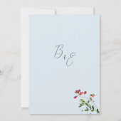 Pastel blauw roze rood groene bloemen Save the Dat Kaart (Achterkant)