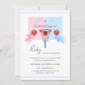 Pastel Blauw Roze Rook Basketbal Geslacht Onthulle Kaart (Voorkant)