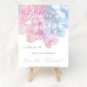 Pastel Blauw Roze Rook Geslacht onthullen Welkomst Poster