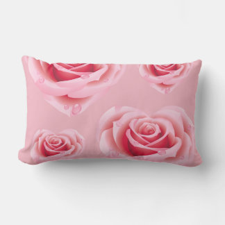 Pastel blauw/roze rozen Sierkussen Kussen