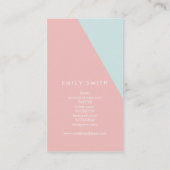 Pastel Blauw Roze Sociale Media Kleurenblok Diagon Visitekaartje (Achterkant)