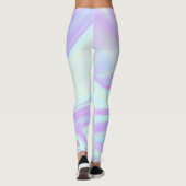 Pastel Blauw Roze Vloeibaar marmer Leggings (Achterkant)
