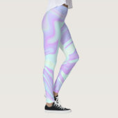 Pastel Blauw Roze Vloeibaar marmer Leggings (Rechts)