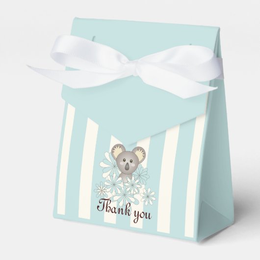 Pastel Blauw Schattige Baby Koala Kinder Party Dan Bedankdoosjes (Voorkant Zijde)
