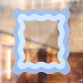 Pastel Blauw Schattige golvende rechthoekige spieg Raamsticker (Vel 2)