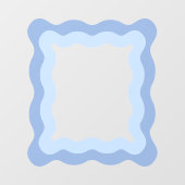 Pastel Blauw Schattige golvende rechthoekige spieg Raamsticker (Vel)