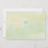 Pastel blauw schattige robot het is een jongen bab kaart (Achterkant)