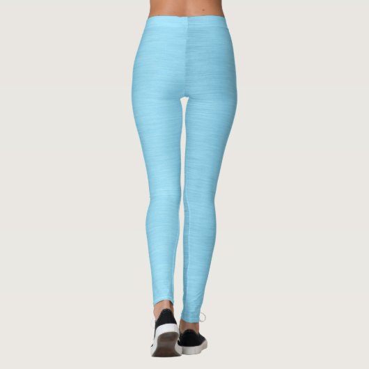Pastel blauw-turquoise metallic-look leggings (Achterkant)