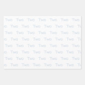 Pastel blauw twee jaar oud inpakpapier vel (Voorkant)