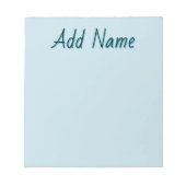 Pastel Blauw Unieke Gepersonaliseerde Leraar Gesch Notitieblok (Voorkant)