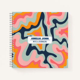 Pastel Blauw Vloeibare Retro Kleuren CustomNoteboo Notitieboek